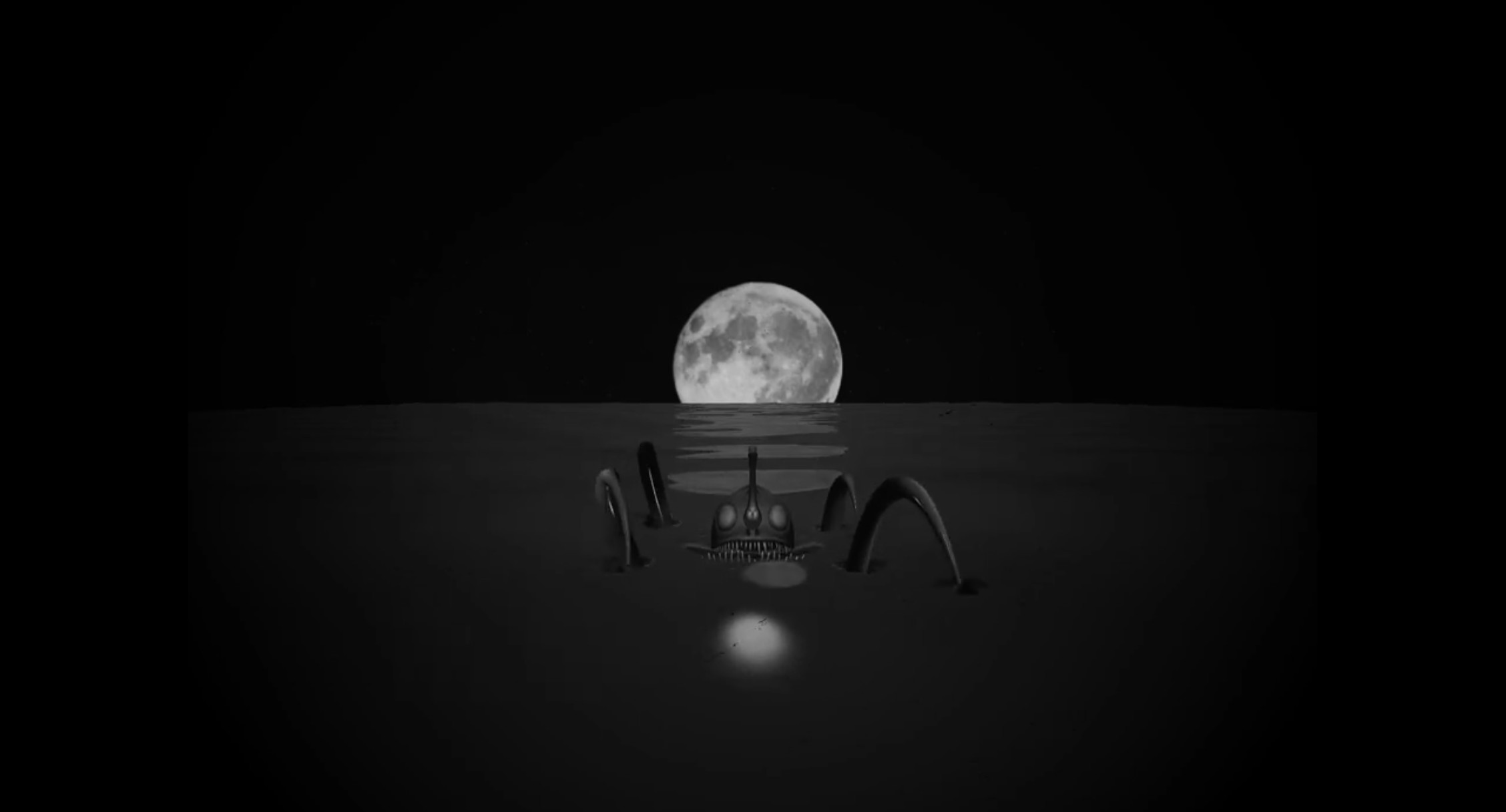Gif d'un passage en noir et blanc de Beholder